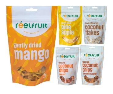 Reelfruit Organic, Vegan & Gluten Free Coconut Chips Variety Pack of 5